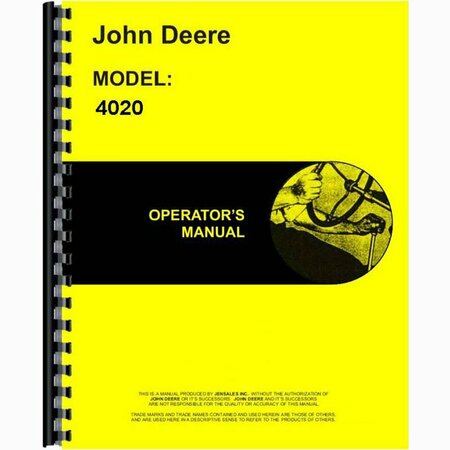 AFTERMARKET Operators Manual Fits John Deere Fits JD Tractor Model 4020 Hi Gas LP Diesel RAP81073-O